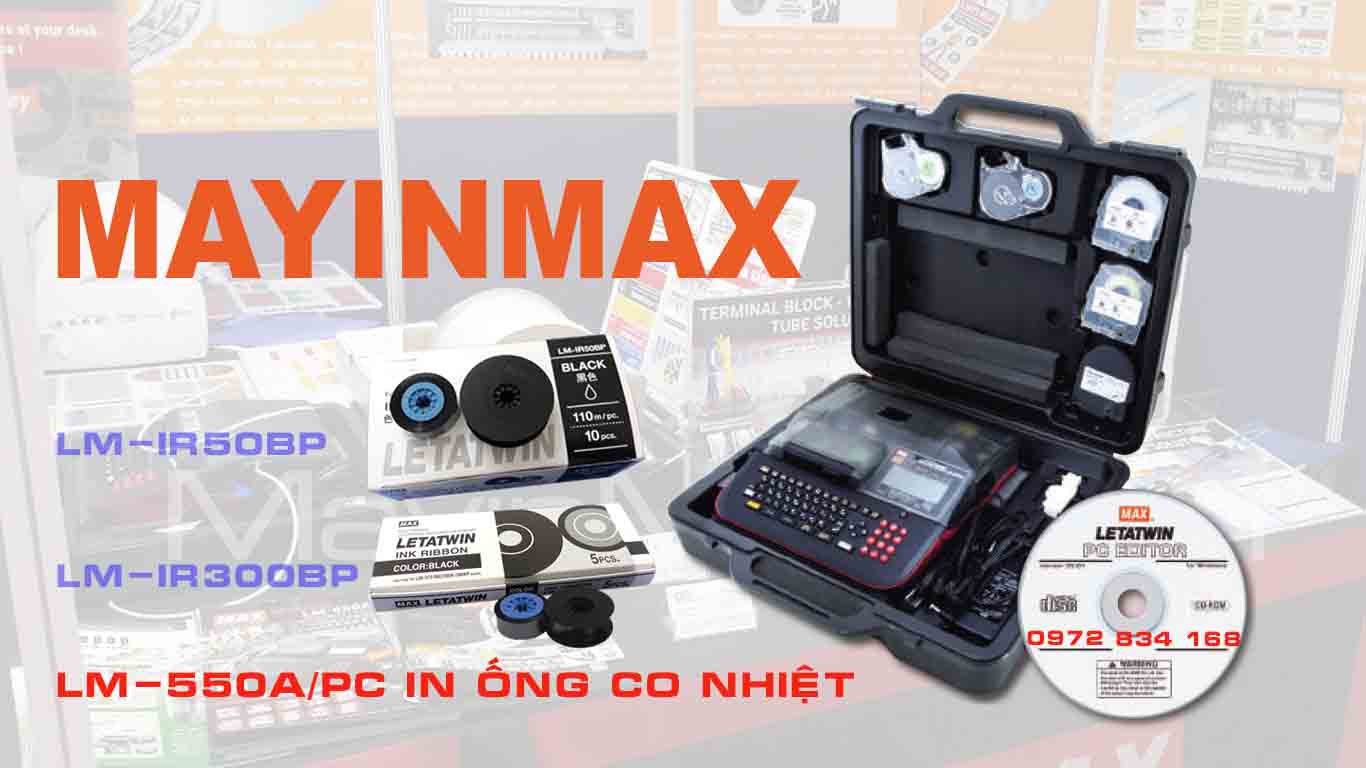 Máy in đầu cốt LM-550A/PC in ống co nhiệt