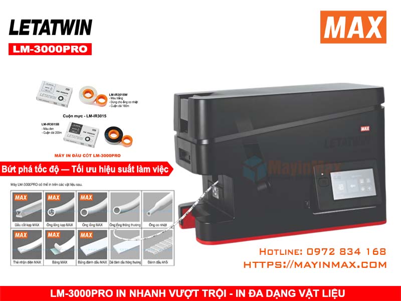 Máy in đầu cốt MAX LETATWIN LM-3000PRO - Bước tiến mới cho ngành Tủ bảng điện, Chế tạo máy và Tự động hóa